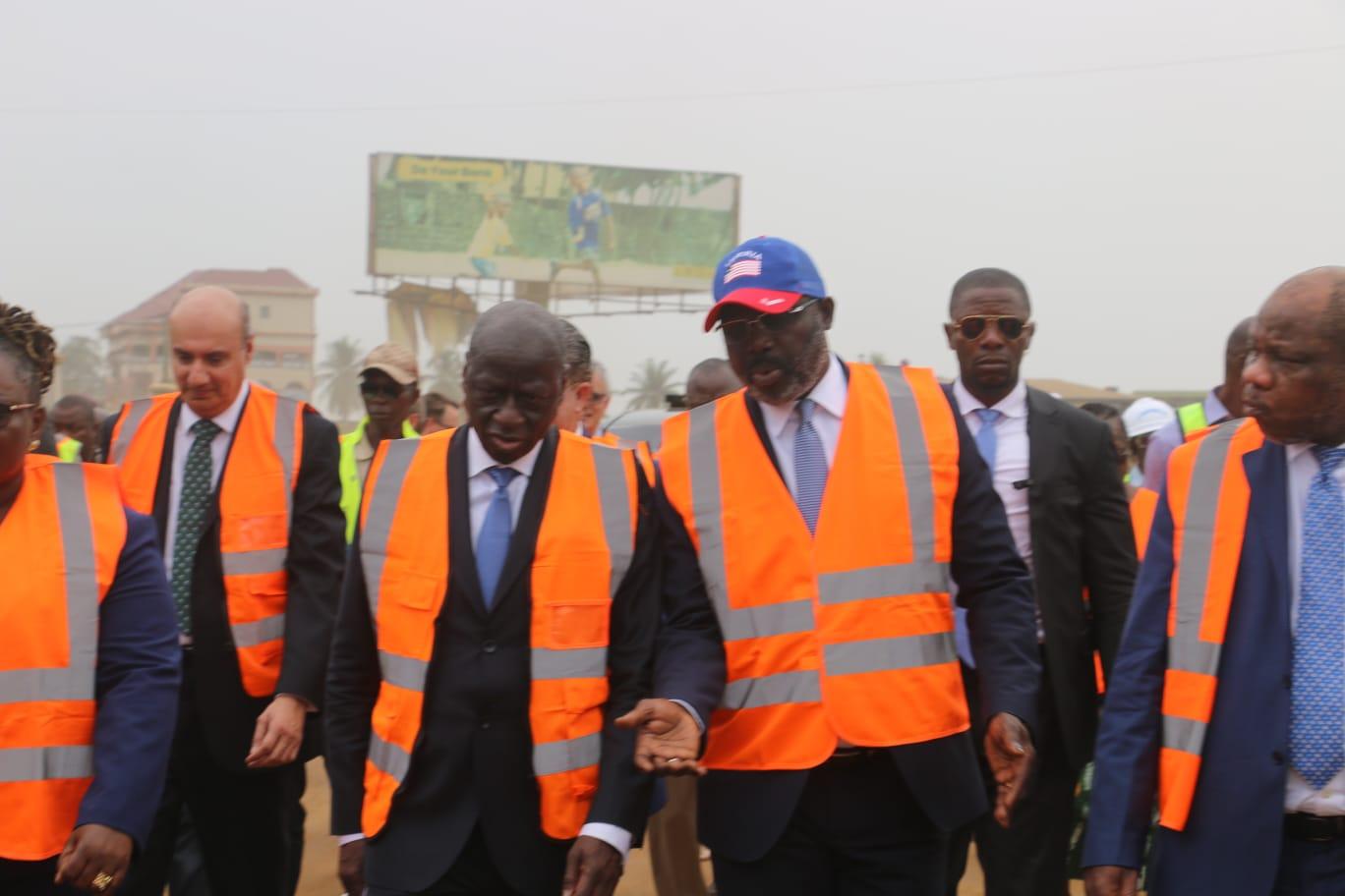 Weah and World Bank VP inspect roads Weah and World Bank VP inspect roads