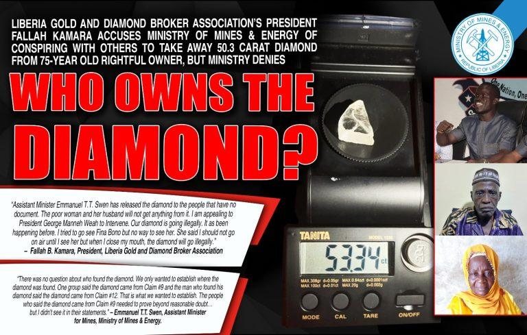 Liberia Gold and Diamond Broker Association’s President Accuses Ministry of Mines & Energy of Diamond Theft, but Ministry Denies Allegations Liberia Gold and Diamond Broker Association’s President Accuses Ministry of Mines & Energy of Diamond Theft, but Ministry Denies Allegations