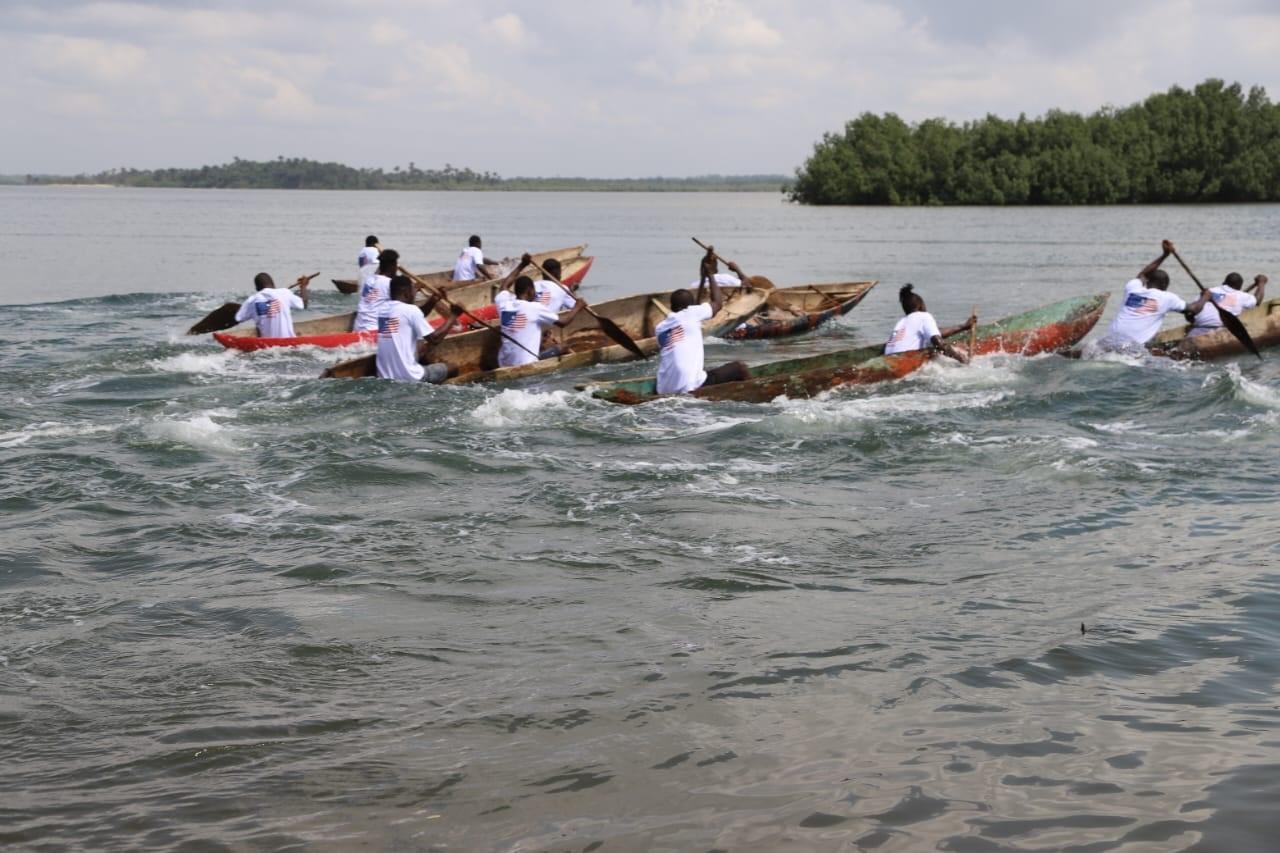 Dozens of Fishermen Partakes in Canoe Race in Commemoration of EU-Liberia 50 Years of Partnership