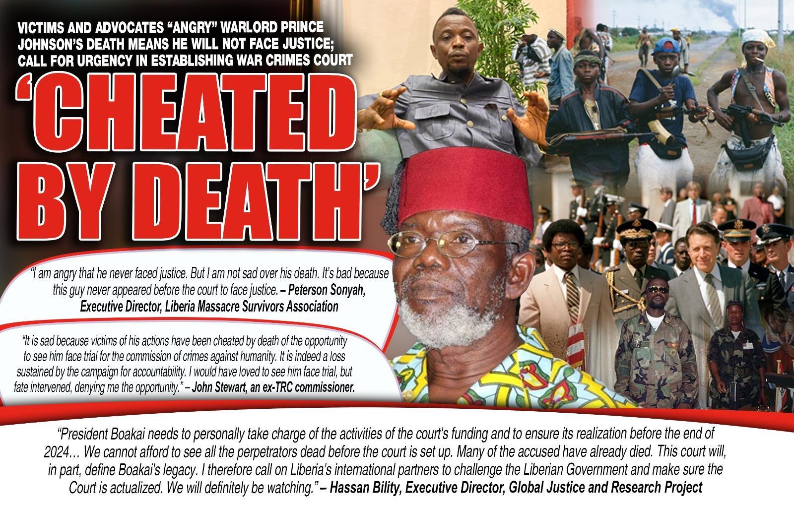 Victims and Advocates “Angry” Warlord Prince Johnson’s Death Means He Will Not Face Justice; Call for Urgency in Establishing War Crimes Court Victims and Advocates “Angry” Warlord Prince Johnson’s Death Means He Will Not Face Justice; Call for Urgency in Establishing War Crimes Court