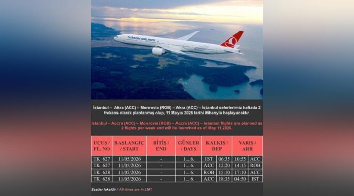 Turkish Airlines Launches New Flights to Liberia Turkish Airlines Launches New Flights to Liberia