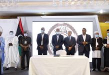 توقيع ميثاق فزان للتعايش السلمي برعاية المجلس الرئاسي توقيع ميثاق فزان للتعايش السلمي برعاية المجلس الرئاسي