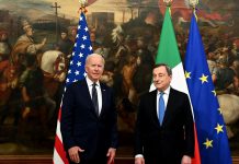 الأزمة الليبية محور اللقاء الأول بين بايدن ودراجي في البيت الأبيض الأزمة الليبية محور اللقاء الأول بين بايدن ودراجي في البيت الأبيض