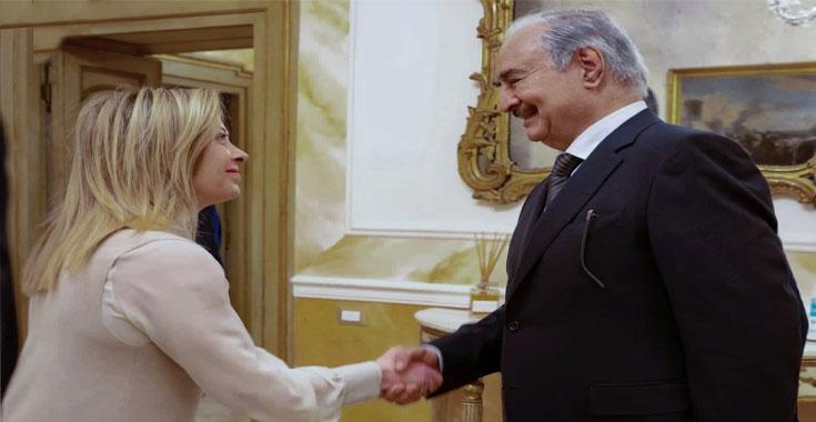 ماذا يعني استقبال ميلوني لحفتر في روما؟ ماذا يعني استقبال ميلوني لحفتر في روما؟