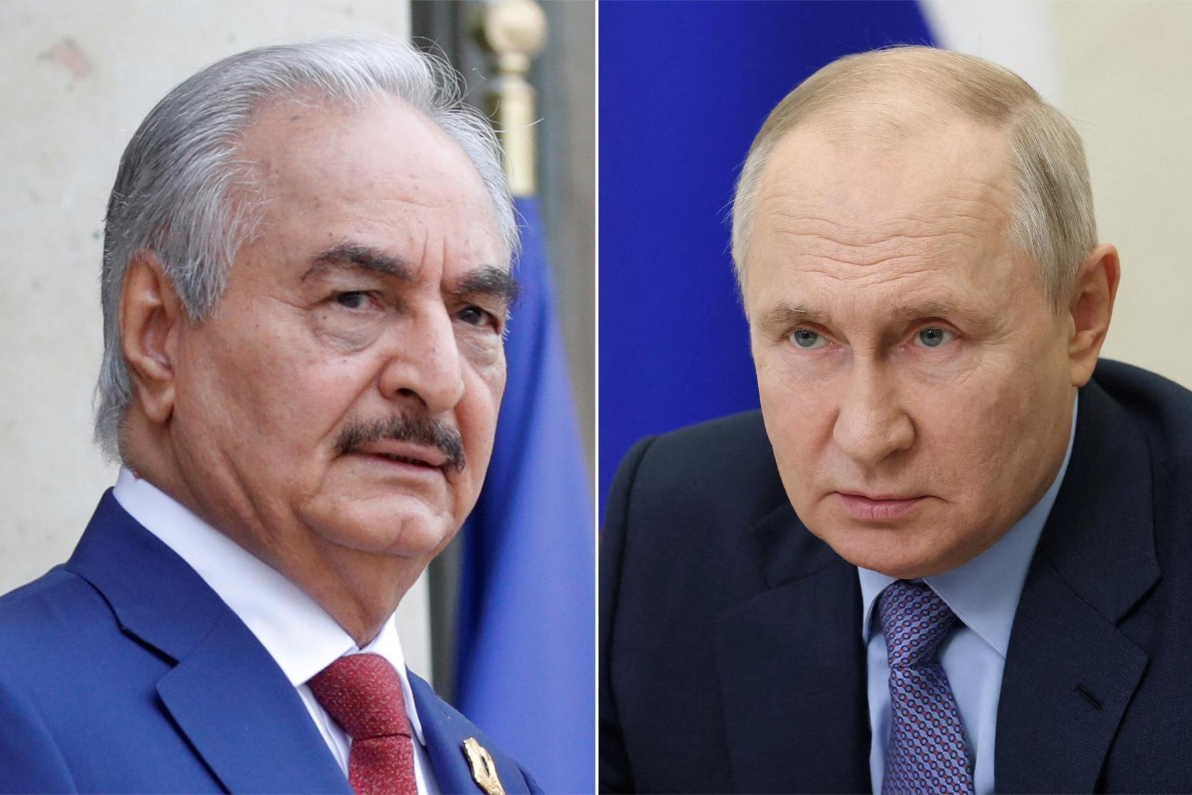 بوتين وشويغو يلتقيان حفتر في موسكو بوتين وشويغو يلتقيان حفتر في موسكو