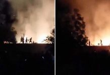حرائق ضخمة في غات إثر احتفالات طلابية حرائق ضخمة في غات إثر احتفالات طلابية