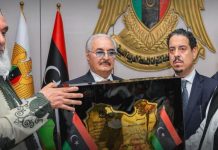 حفتر لمشايخ الزاوية: تلاحم الشعب هو ضمانة العبور لبر الأمان حفتر لمشايخ الزاوية: تلاحم الشعب هو ضمانة العبور لبر الأمان