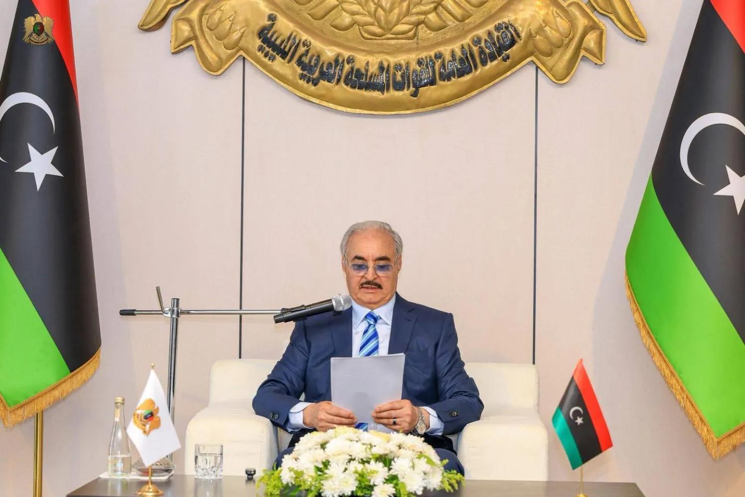 حفتر يدعو مجدداً إلى تصحيح «المسار المنحرف» في ليبيا حفتر يدعو مجدداً إلى تصحيح «المسار المنحرف» في ليبيا