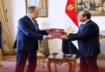 السيسي ولافروف يبحثان تطورات الأوضاع في ليبيا السيسي ولافروف يبحثان تطورات الأوضاع في ليبيا