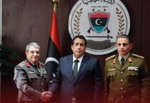 المنفي يستقبل رئيس الأركان العامة التركي المنفي يستقبل رئيس الأركان العامة التركي