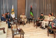 حفتر يبحث مع مبعوث ماكرون توحيد المؤسسات تمهيدًا للانتخابات حفتر يبحث مع مبعوث ماكرون توحيد المؤسسات تمهيدًا للانتخابات