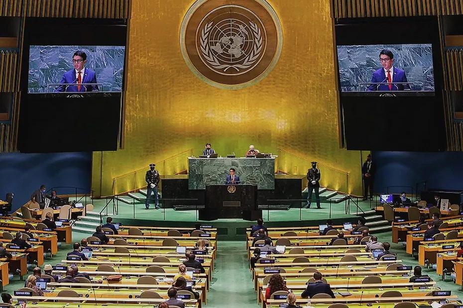 Le président malgache fait une arrivée remarquée à l’assemblée générale des Nations Unies à la tête d’une délégation majoritairement féminine