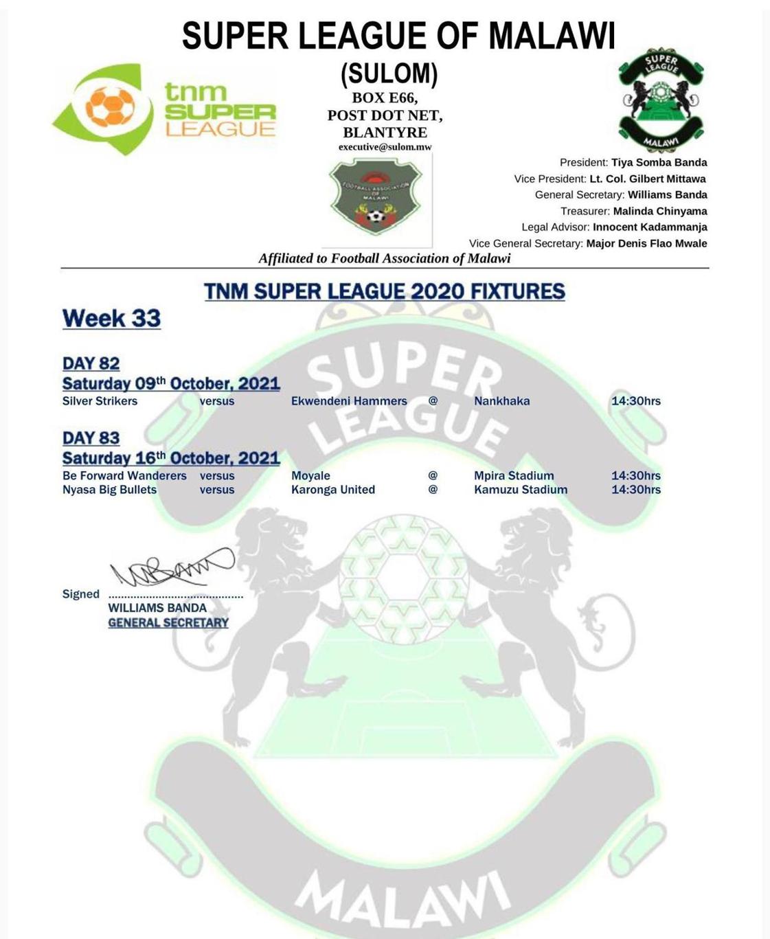 Silver need to beat Ekwendeni to completely shrug Wanderers for the TNM Super League runners-up spot Silver need to beat Ekwendeni to completely shrug Wanderers for the TNM Super League runners-up spot