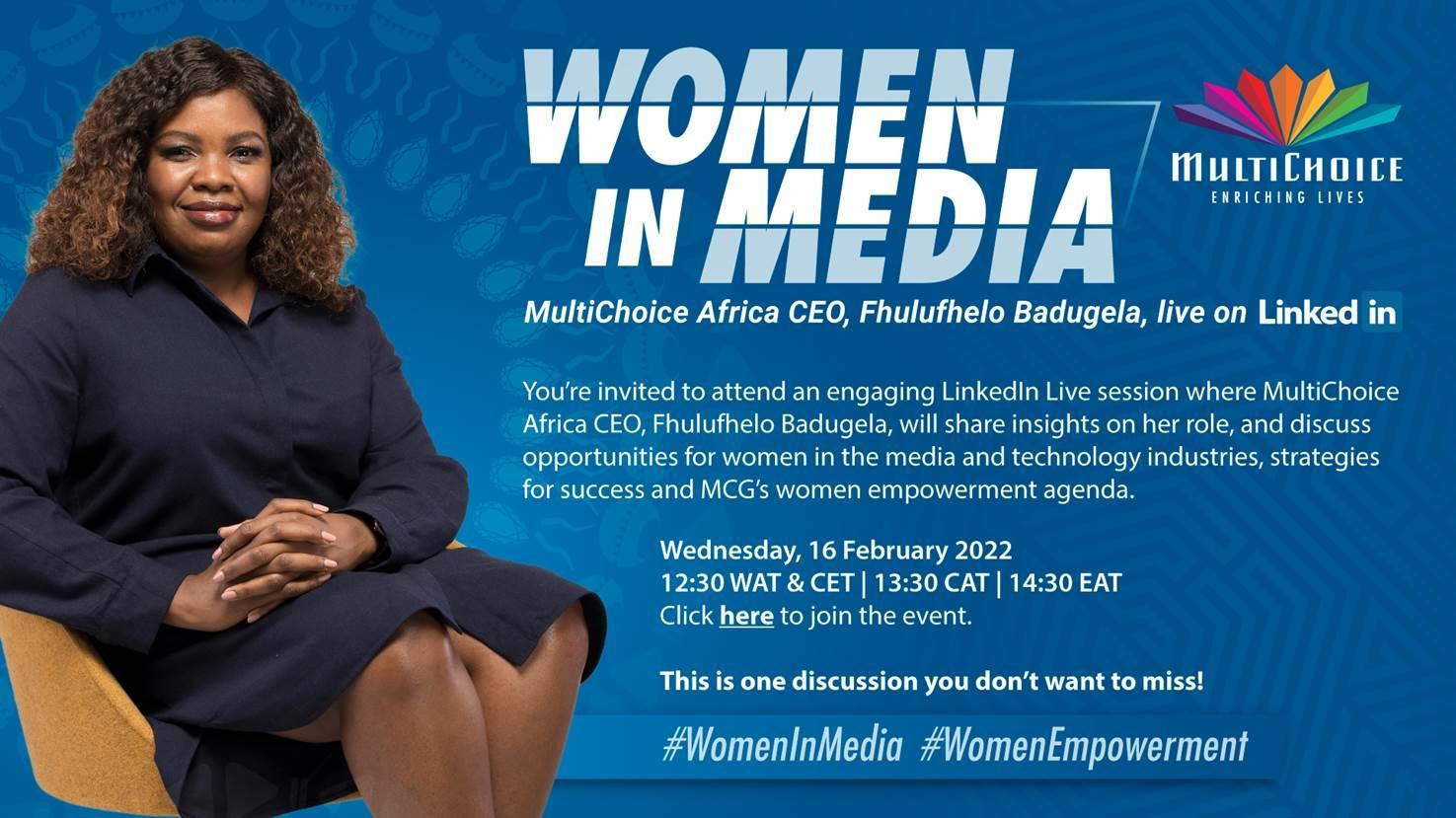 MultiChoice Africa CEO to share opportunities for women in the media and technology industries through virtual conference MultiChoice Africa CEO to share opportunities for women in the media and technology industries through virtual conference