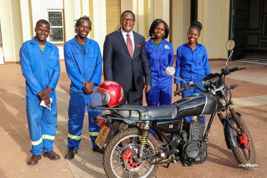 Chakwera impressed with locally assembled zero carbon emission motorcycles Chakwera impressed with locally assembled zero carbon emission motorcycles