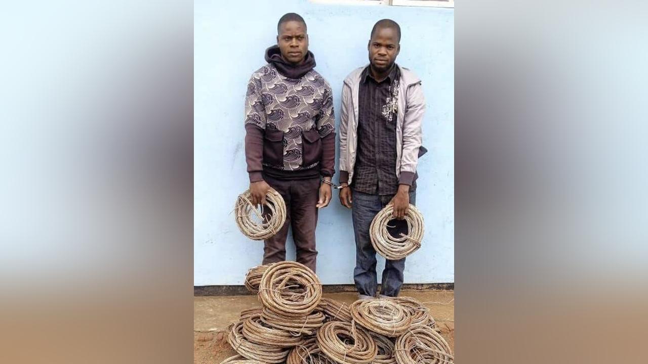 Ndirande Police arrest 2 who were intercepted in possession of vandalized 300m of Escom power wires Ndirande Police arrest 2 who were intercepted in possession of vandalized 300m of Escom power wires