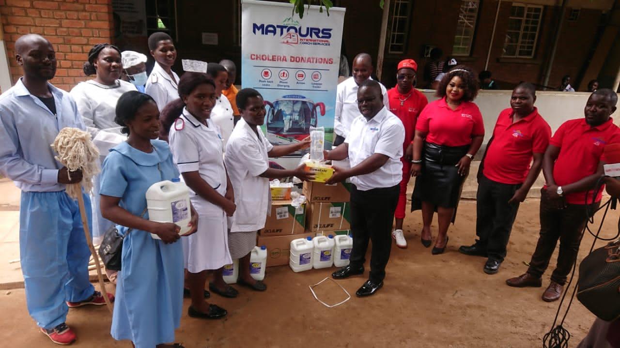Matours coach services aids Zingwanga health centre with medical supplies on Cholera Matours coach services aids Zingwanga health centre with medical supplies on Cholera
