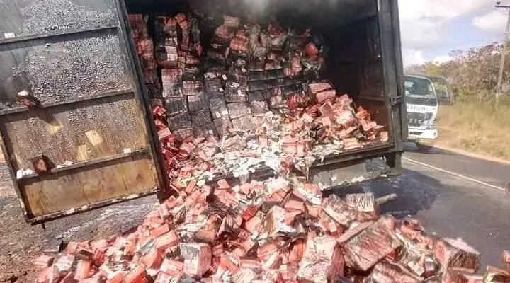 Pharmanova truck carrying medicines catches fire in Mzimba