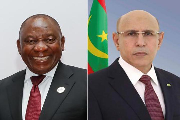 رئيس الجمهورية يجدد لرئيس جنوب إفريقيا حرص موريتانيا على تعزيز التعاون بين البلدين الشقيقين رئيس الجمهورية يجدد لرئيس جنوب إفريقيا حرص موريتانيا على تعزيز التعاون بين البلدين الشقيقين
