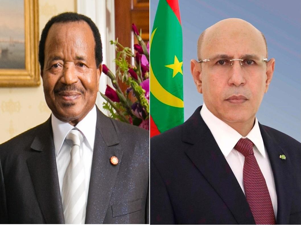 رئيس الجمهورية يجدد للرئيس الكاميروني حرص موريتانيا على تعزيز التعاون بين البلدين الشقيقين رئيس الجمهورية يجدد للرئيس الكاميروني حرص موريتانيا على تعزيز التعاون بين البلدين الشقيقين