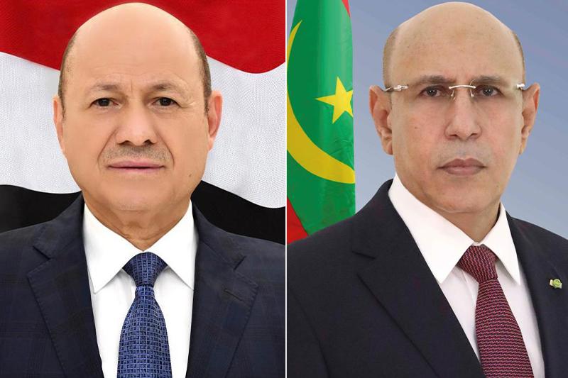 رئيس الجمهورية يجدد لرئيس مجلس القيادة الرئاسي اليمني حرص موريتانيا على تعزيز التعاون بين البلدين الشقيقين رئيس الجمهورية يجدد لرئيس مجلس القيادة الرئاسي اليمني حرص موريتانيا على تعزيز التعاون بين البلدين الشقيقين