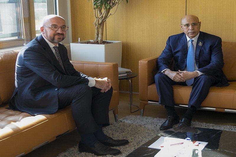 بروكسل: الرئيس غزواني يبحث مع رئيس المجلس الأوروبي بروكسل: الرئيس غزواني يبحث مع رئيس المجلس الأوروبي