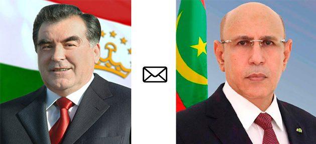 رئيس الجمهورية يجدد لنظيره الطاجيكي حرص موريتانيا على تعزيز التعاون بين البلدين الشقيقين رئيس الجمهورية يجدد لنظيره الطاجيكي حرص موريتانيا على تعزيز التعاون بين البلدين الشقيقين