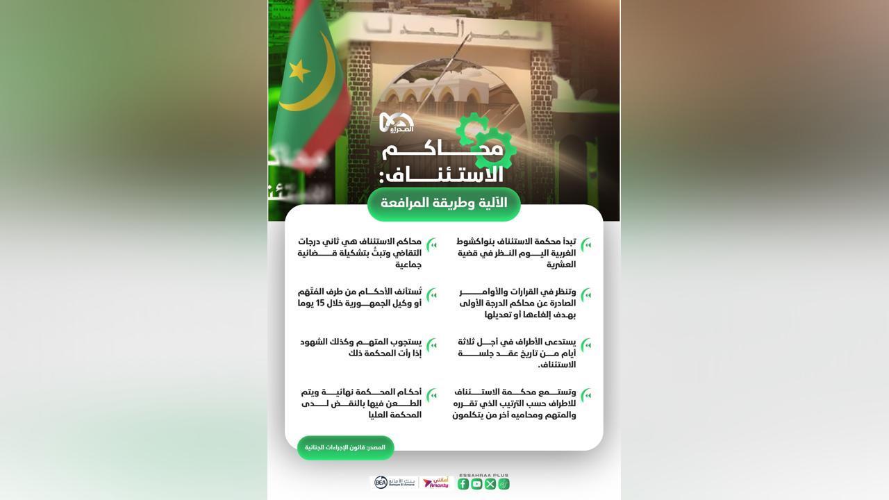 محاكم الاستئناف.. الآلية وطريقة المرافعة (انفوغراف) محاكم الاستئناف.. الآلية وطريقة المرافعة (انفوغراف)
