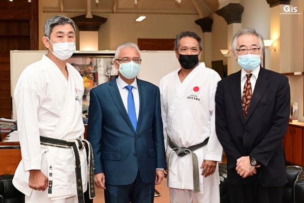 Japan Karate Association officially remits Karate Black Belt to Prime Minister Jugnauth