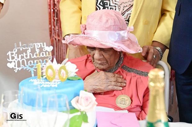 New centenarian, Mrs Coret, celebrates her birthday in Cité La Cure New centenarian, Mrs Coret, celebrates her birthday in Cité La Cure