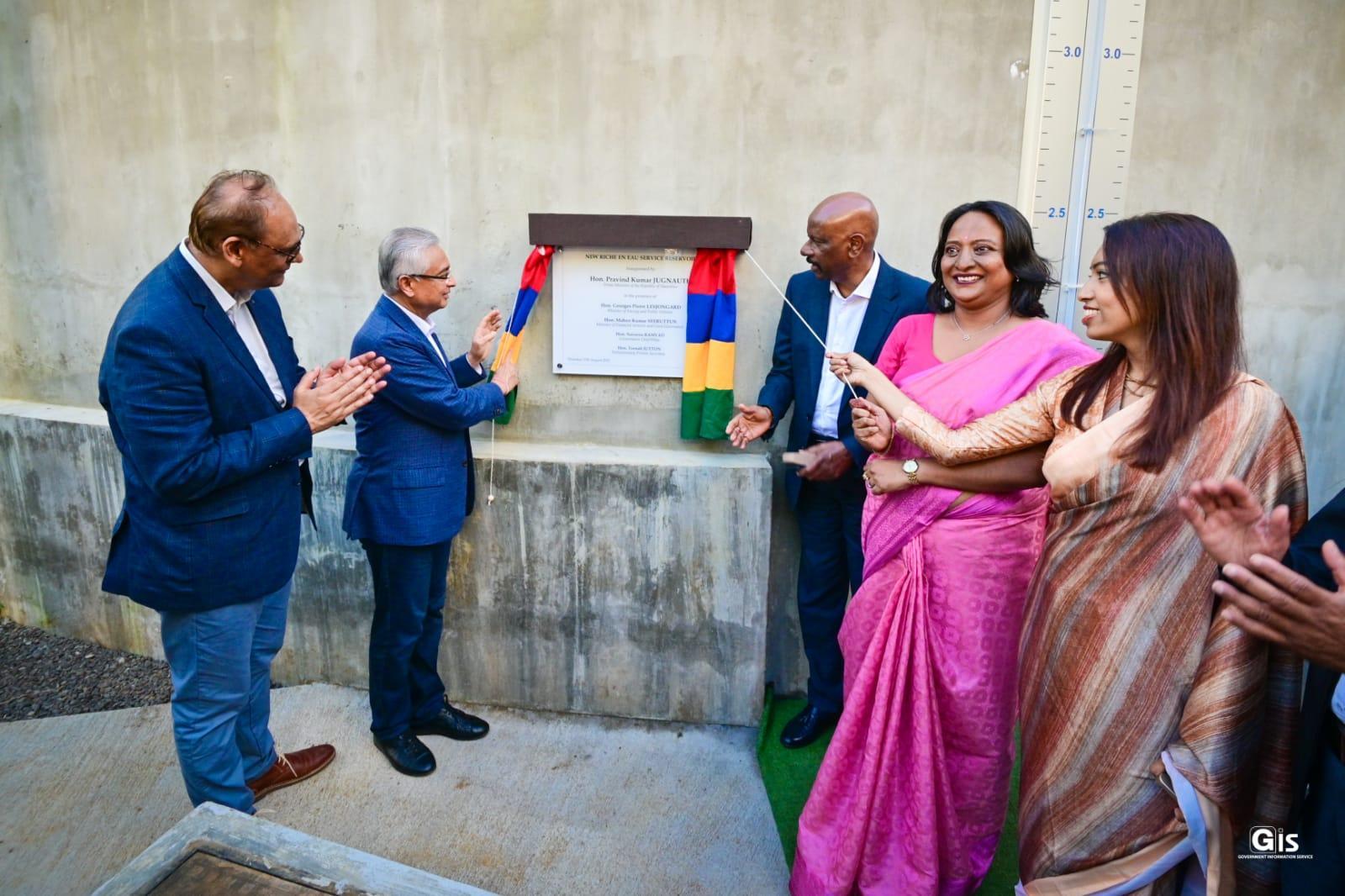 PM Jugnauth inaugurates two new reservoirs at Cluny and Riche-en-Eau to enhance water supply in the vicinity PM Jugnauth inaugurates two new reservoirs at Cluny and Riche-en-Eau to enhance water supply in the vicinity