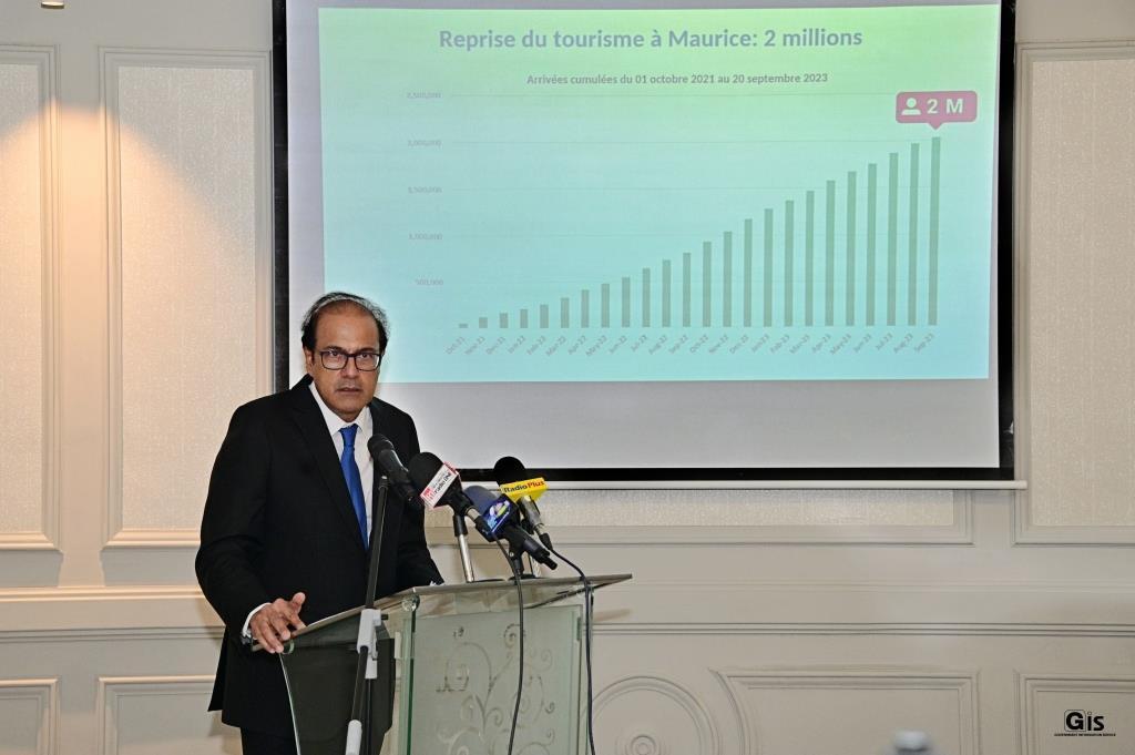 Tourist arrivals exceed the target of two million October 2021 to September 2023, announces the Acting Prime Minister Tourist arrivals exceed the target of two million October 2021 to September 2023, announces the Acting Prime Minister