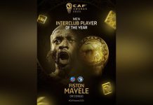 Fiston Mayele Wins CAF Men’s Interclub Player of the Year Fiston Mayele Wins CAF Men’s Interclub Player of the Year