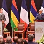 Ramgoolam and Macron Address Press During Visit Ramgoolam and Macron Address Press During Visit