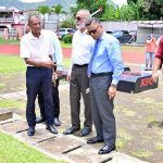 Sports Minister Visits Maryse Justin Stadium for Renovation Sports Minister Visits Maryse Justin Stadium for Renovation