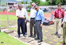 Sports Minister Visits Maryse Justin Stadium for Renovation Sports Minister Visits Maryse Justin Stadium for Renovation