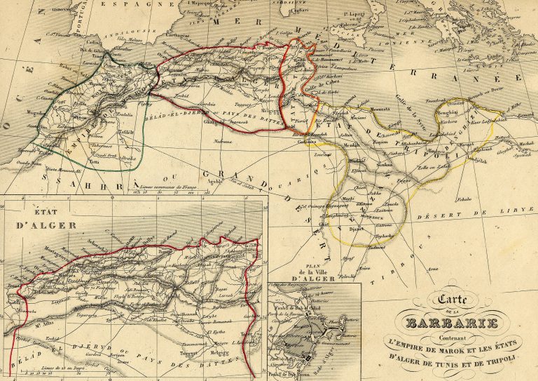 خريطة للمغرب الكبير (1843).