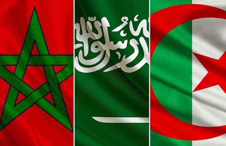 علم الجزائر، علم السعودية، علم المغرب