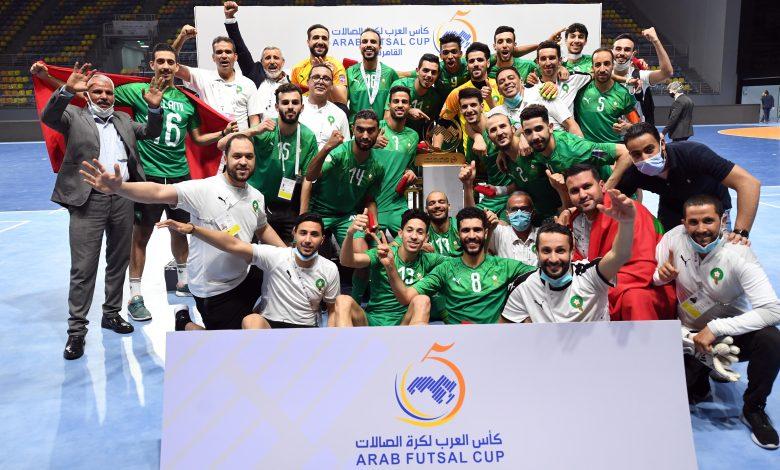 الملك محمد السادس يبعث برقية تهنئة إلى المنتخب الوطني لكرة القدم داخل القاعة بمناسبة فوزه بكأس العرب الملك محمد السادس يبعث برقية تهنئة إلى المنتخب الوطني لكرة القدم داخل القاعة بمناسبة فوزه بكأس العرب