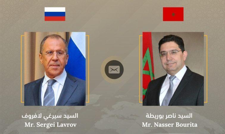 مكالمة بين بوريطة ولافروف بمناسبة الذكرى الـ65 لإقامة العلاقات الدبلوماسية بين المغرب وروسيا مكالمة بين بوريطة ولافروف بمناسبة الذكرى الـ65 لإقامة العلاقات الدبلوماسية بين المغرب وروسيا