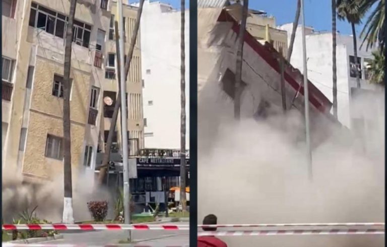 انهيار عمارة بحي بوركون بالدار البيضاء