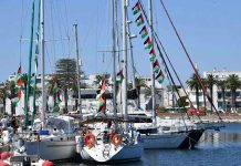 مسيرات مغاربية تحلق فوق سفينة “دير ياسين” نحو غزة مسيرات مغاربية تحلق فوق سفينة "دير ياسين" نحو غزة