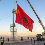 علم مغربي كبير بارتفاع 30 مترا في طنجة علم مغربي كبير بارتفاع 30 مترا في طنجة