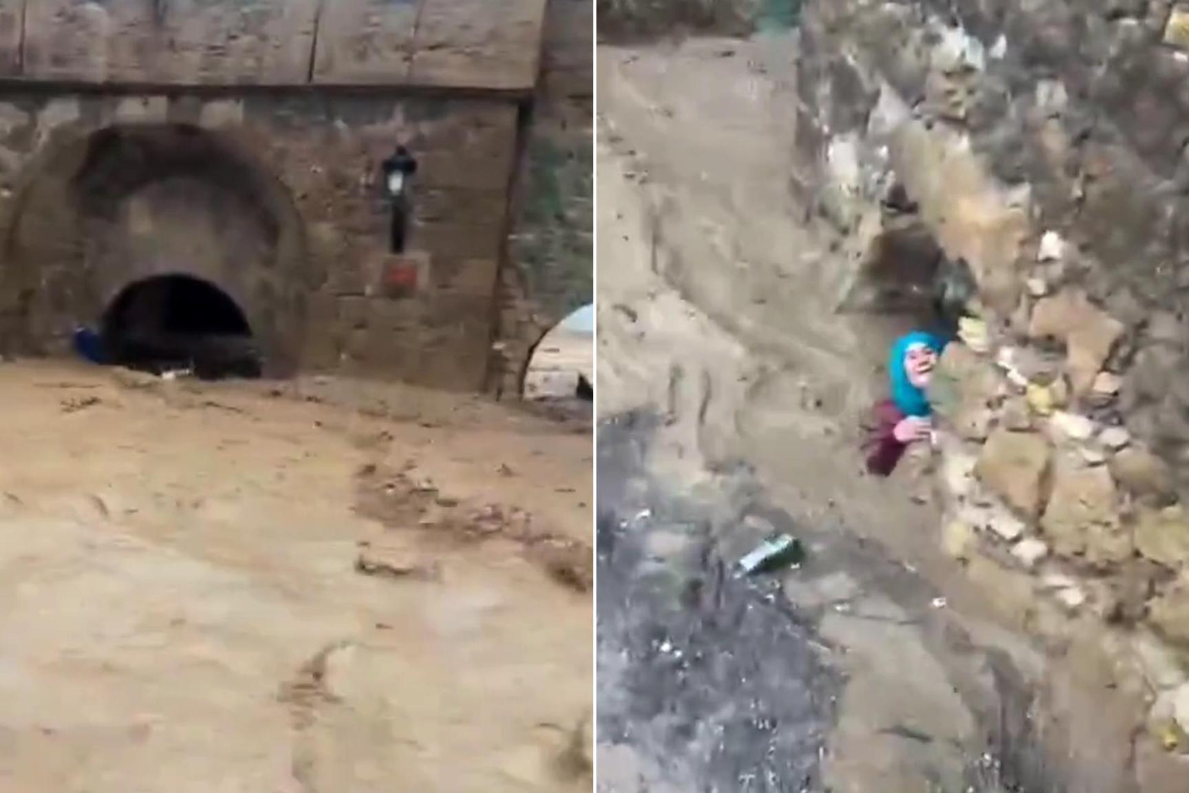 إنقاذ مسنّة مغربية حاصرتها السيول في مدينة آسفي إنقاذ مسنّة مغربية حاصرتها السيول في مدينة آسفي