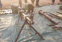 Documents and equipment captured from terrorists