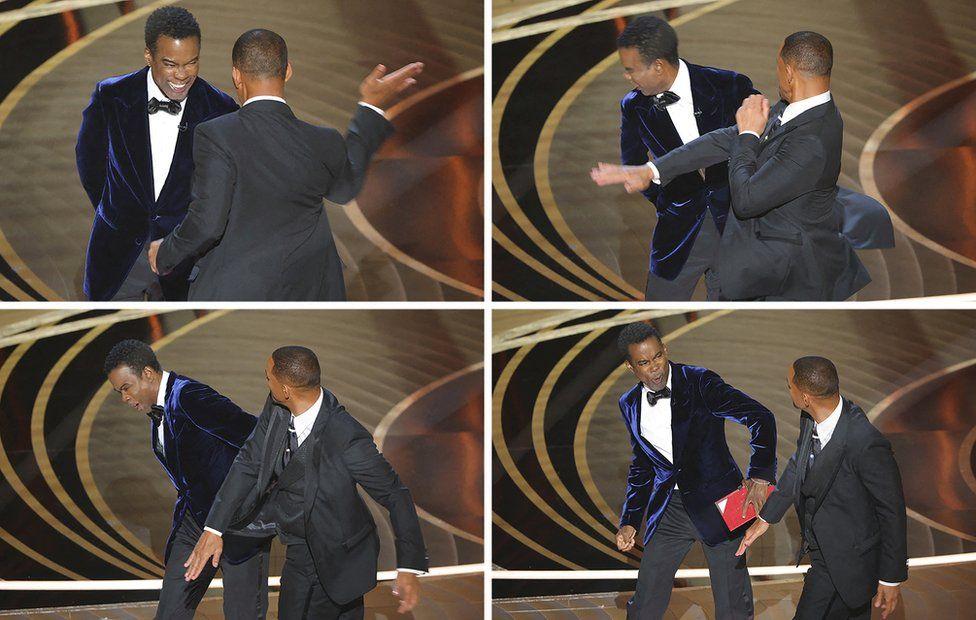 Will Smith hits Chris Rock on Oscars stage Will Smith hits Chris Rock on Oscars stage