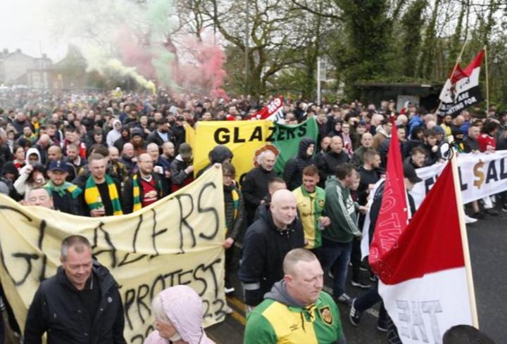 Fans protest against Glazer ownership at Old Trafford Fans protest against Glazer ownership at Old Trafford