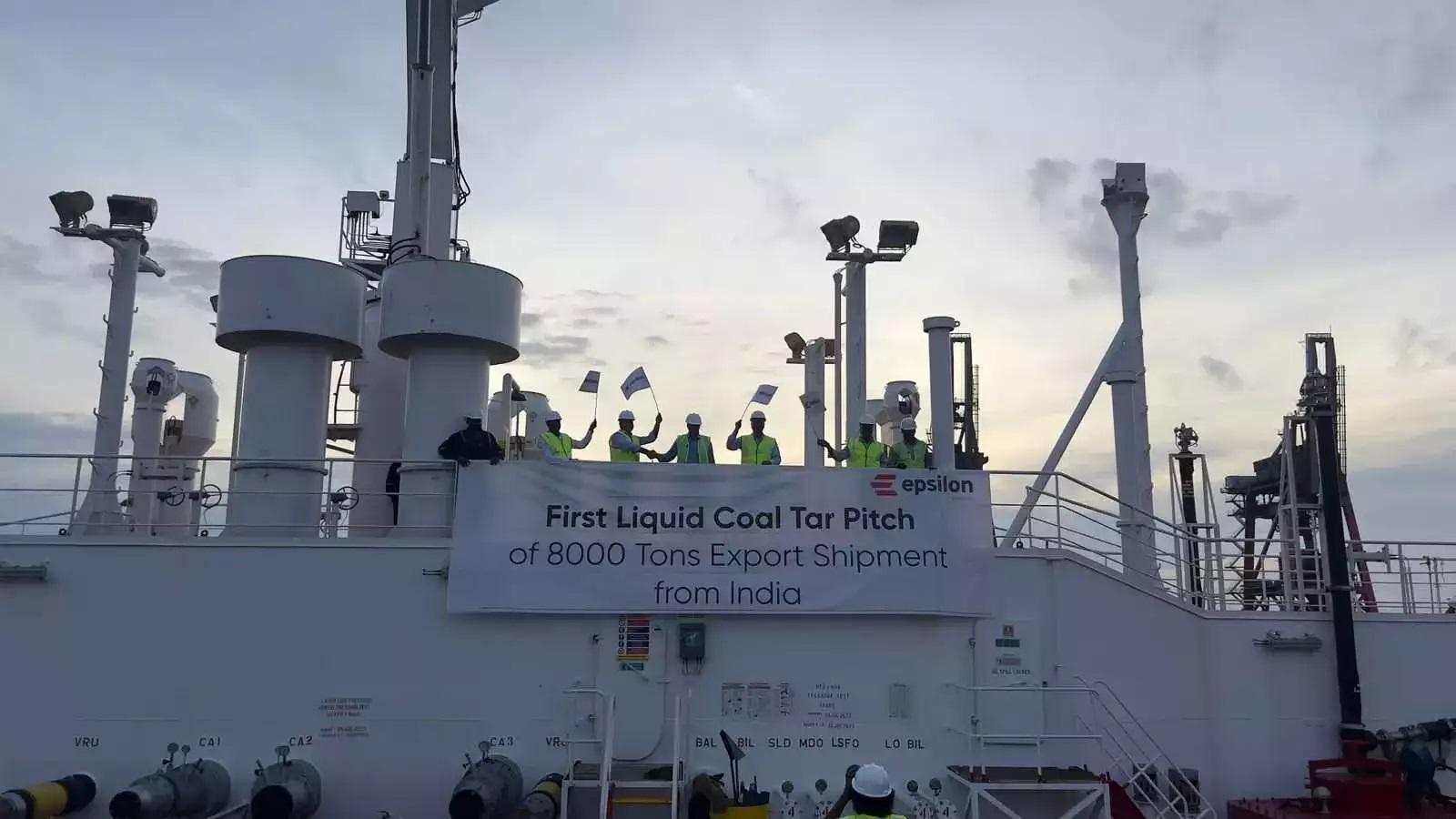 Epsilon Carbon exports 8,000 tons of liquid coal tar pitch to South32 aluminium smelters in South Africa and Mozambique Epsilon Carbon exports 8,000 tons of liquid coal tar pitch to South32 aluminium smelters in South Africa and Mozambique