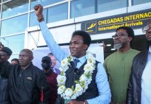 Mondlane Celebrates New Party Amid Police Gunfire Mondlane Celebrates New Party Amid Police Gunfire