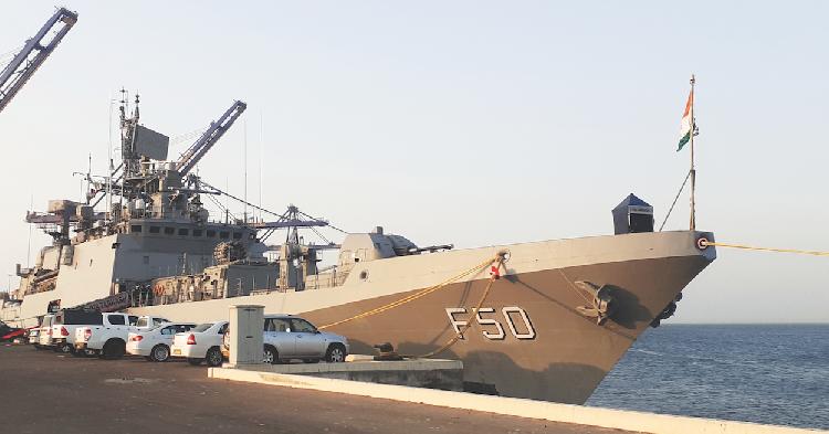 Indian navy vessel docks at Walvis Bay - Namibia